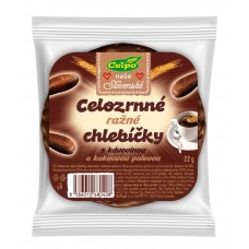 Celozrnné ražné chlebíčky s kávovinou a kakaovou polevou 22g